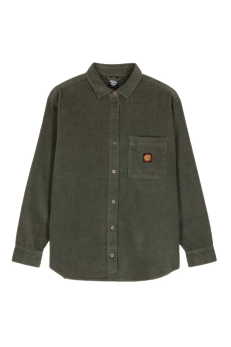 SANTA CRUZ Πουκάμισο Classic Label LS Shirt - ΣΚΟΥΡΟ ΠΡΑΣΙΝΟ-SCA-WTL-1125