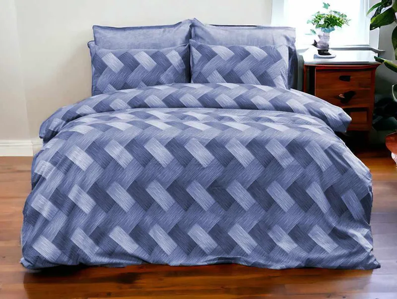 ΘΗΚΗ ΠΑΠΛΩΜΑΤΟΣ ΕΜΠΡΙΜΕ PARQUET ΜΠΛΕ ΔΙΠΛΟ 1τμχ 200Χ240 LINEAHOME