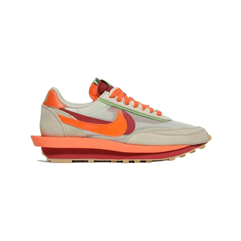 Sneakers Nike Baskets ld waffle sacai clot net orange blaze en daim