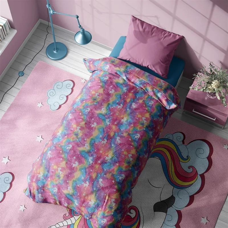 Κουβέρτα Fleece φωσφοριζέ Dimcol Unicorn 160X220