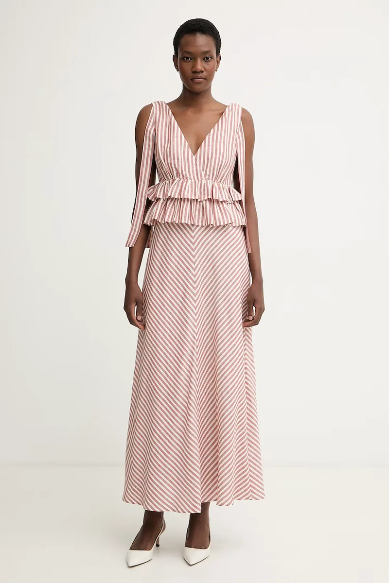 Pedro del Hierro φόρεμα με peplum με λινό