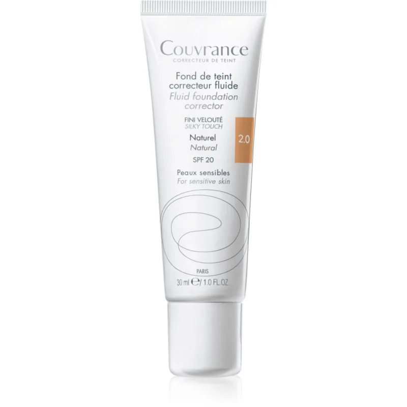 Avène Couvrance Fluid Foundation Corrector υγρό καλυπτικό μεικ απ SPF 20 απόχρωση 2.0 Natural 30 ml