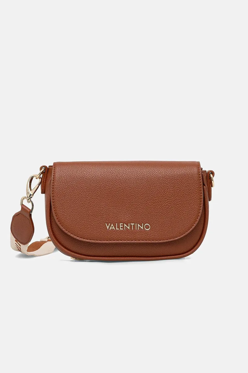 Valentino γυναικεία τσάντα crossbody με μεταλλικό λογότυπο "Doris Re" - 73LVBS9ON09/DOR Καφέ
