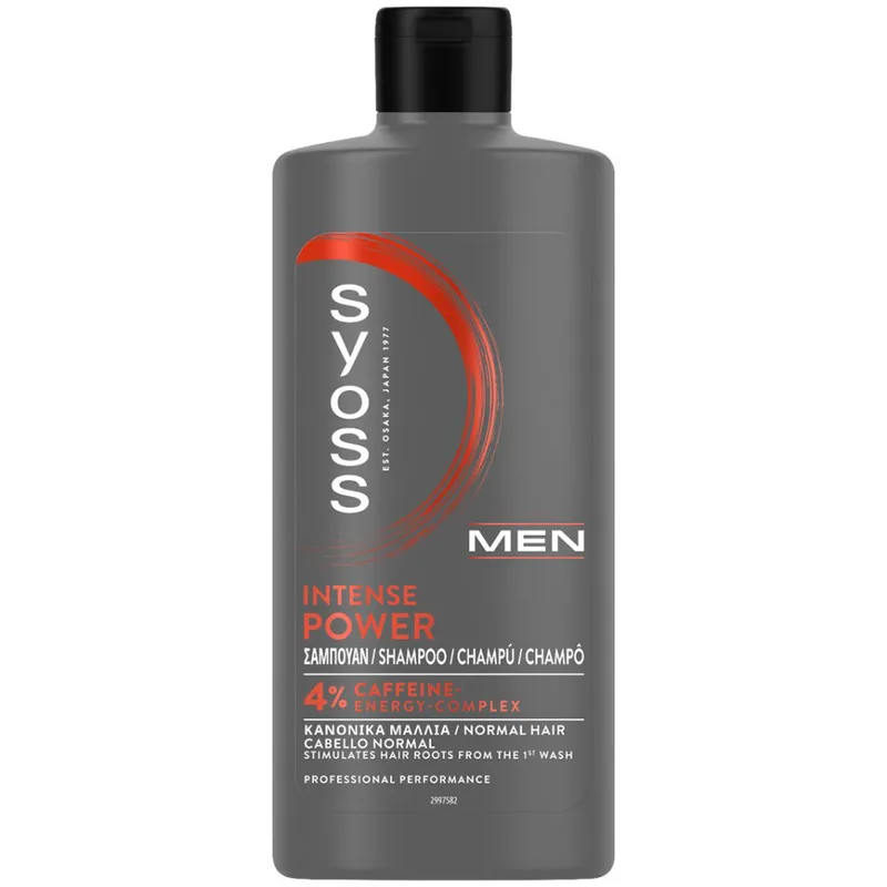 Syoss Men Intense Power 4% Caffeine Energy Complex Shampoo Hair Ανδρικό Σαμπουάν Εντατικής Περιποίησης για Κανονικά & Δυνατά Μαλλιά για Υγιή Όψη 440ml