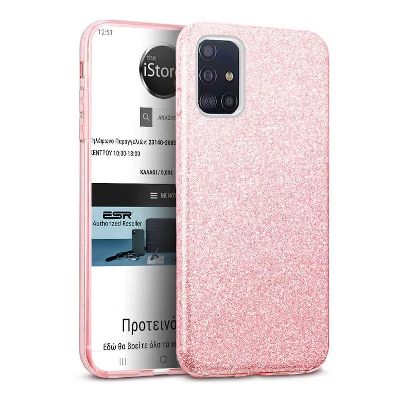 Hybrid Strass Ροζ Case Samsung Galaxy A51