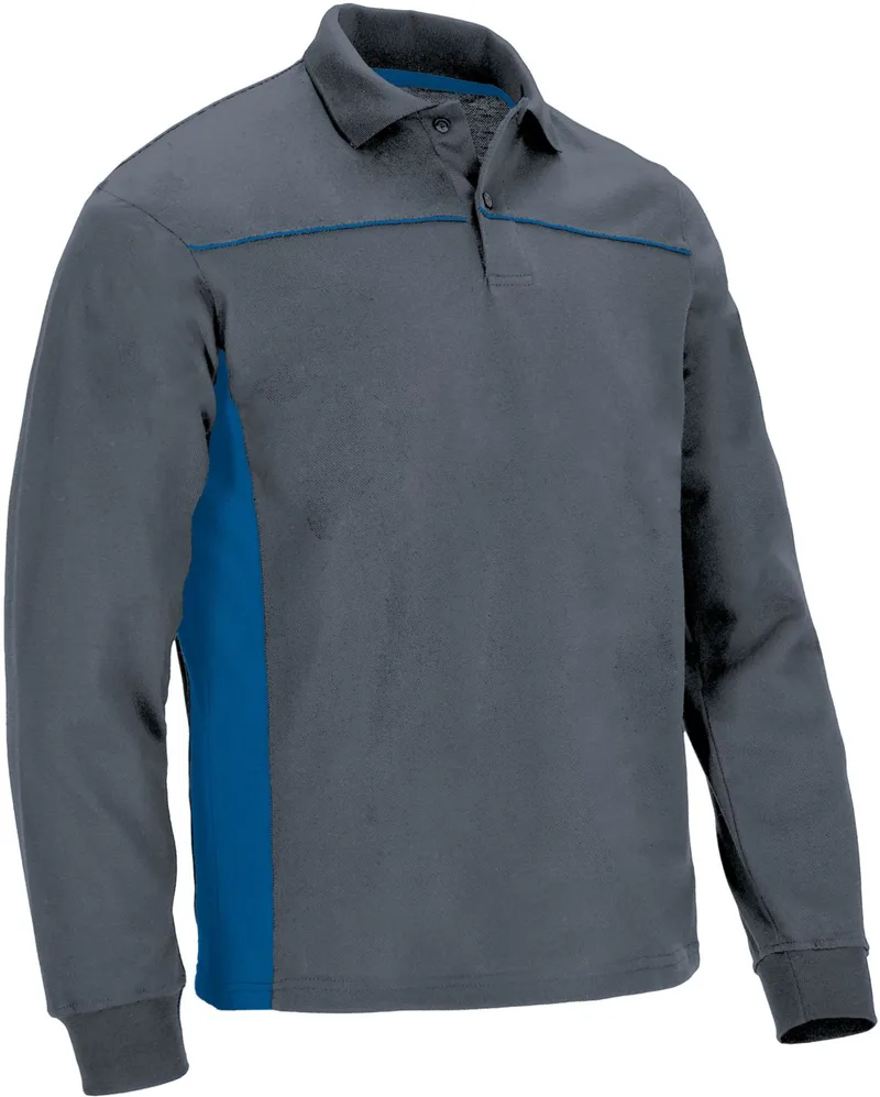 Μακρυμάνικο Polo Shirt THUNDER Valento POVATHLGY Cement Grey-Royal Blue