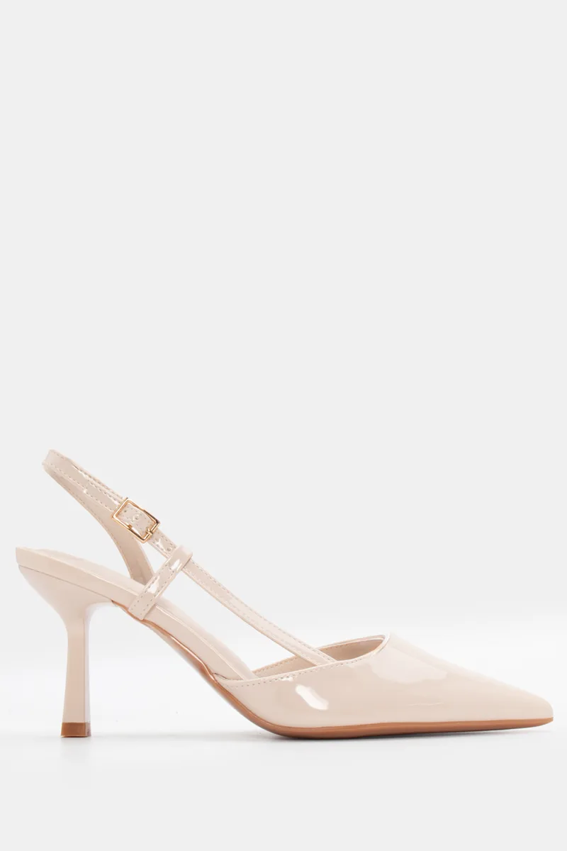 Γόβες Μυτερές Slingback - Μπεζ