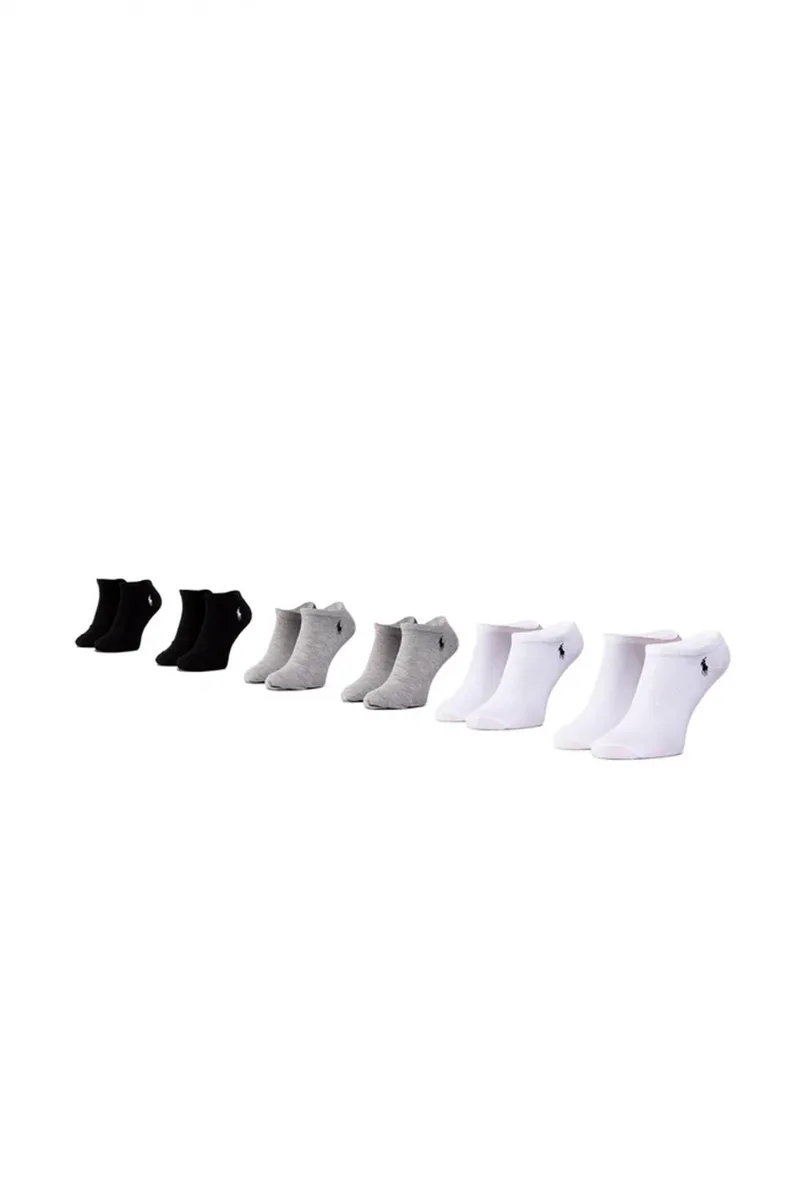 RALPH LAUREN ΚΑΛΤΣΕΣ 6-PAIRS ULTRA LOW CUT ΓΚΡΙ-ΛΕΥΚΟ-ΜΑΥΡΟ