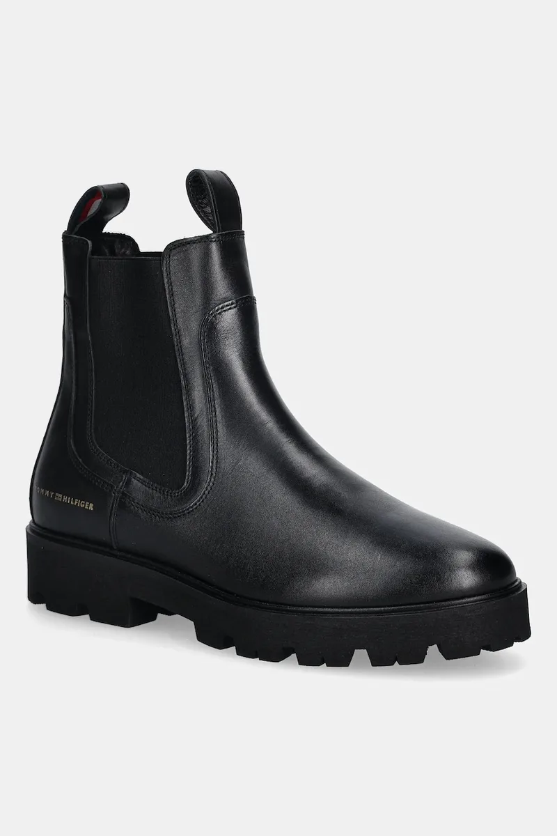 Δερμάτινες μπότες τσέλσι Tommy Hilfiger TH LTHR LOW CHELSEA