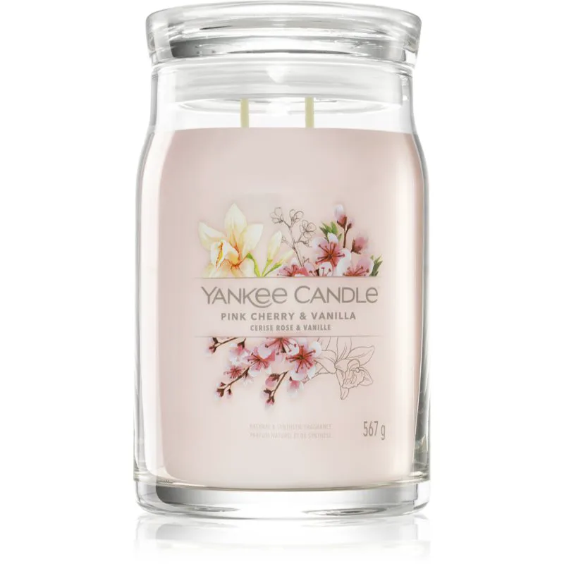 Yankee Candle Ροζ Cherry & Vanilla αρωματικό κερί Signature 567 γρ