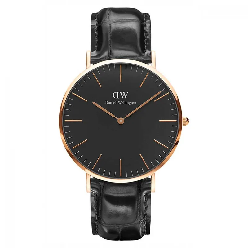 DANIEL WELLINGTON Classic Black Petite Sheffield Rose Χρυσό 40mm DW00100129