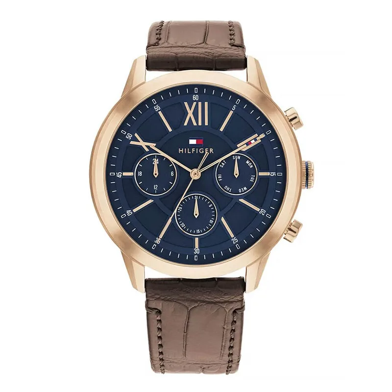 TOMMY HILFIGER Morrison Multifunction Brown Leather Strap 1710526