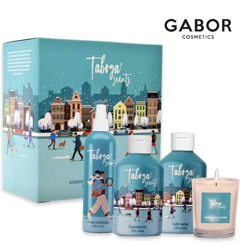 Taboga shower cream milk 280 ml + body milk 280 ml + scented water 150 ml + candle