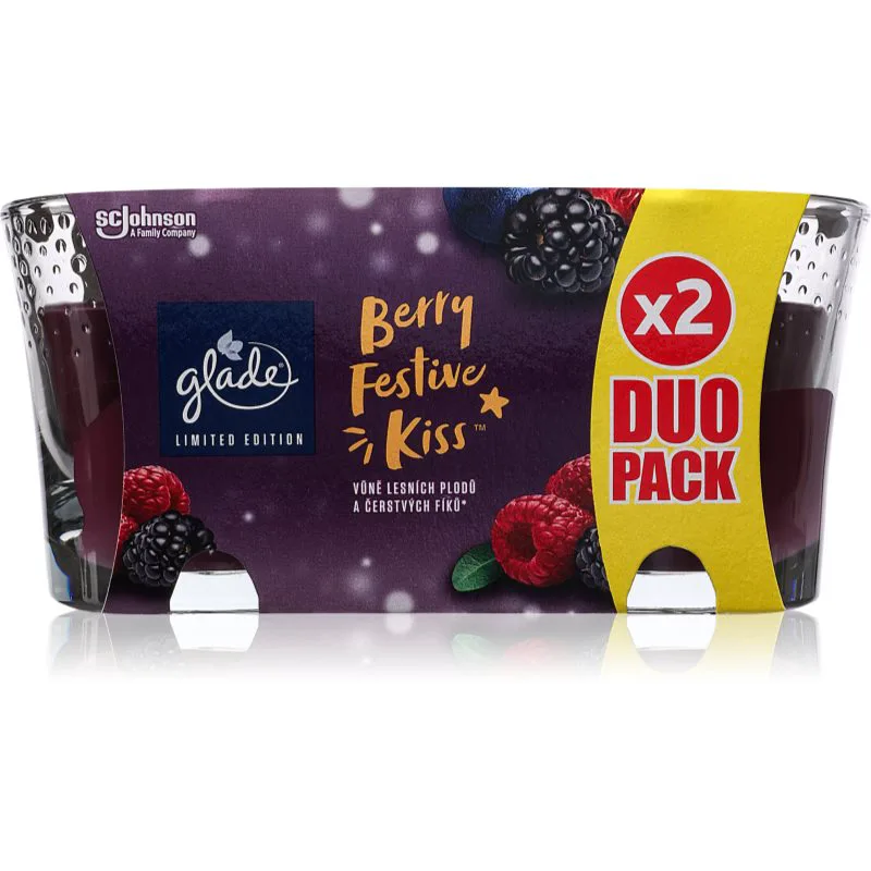 GLADE Berry Festive Kiss DUO αρωματικό κερί 2x112 γρ