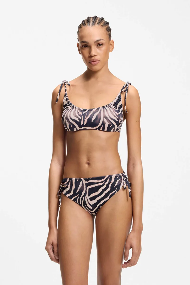 Hugo Boss γυναικείο μαγιό μπικίνι σλιπ με all-over print "Fancy" - 50561305 Ασπρόμαυρο
