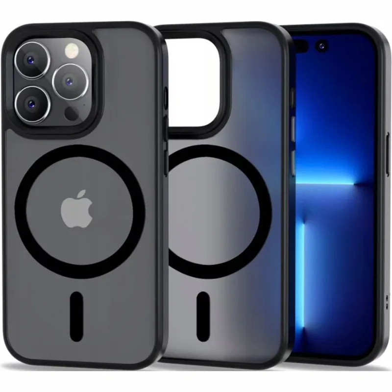 Θήκη iPhone 13 Pro Bodycell MagSafe Backcover Σκληρή Ημιδιάφανη με MagSafe - Matte Black (5206015083662)