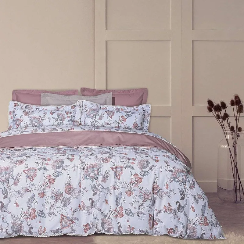 ΣΕΝΤΟΝΙΑ ΥΠΕΡΔΙΠΛΑ DAS HOME PRESTIGE 1677 NUDEΓΚΡΙ ΛΕΥΚΟ 4ΤΜΧ 240X260CM