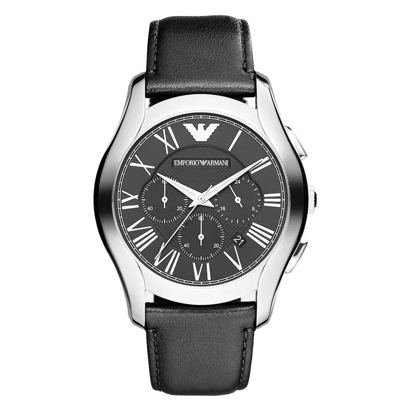 EMPORIO ARMANI Chronograph Black Leather Strap AR1700