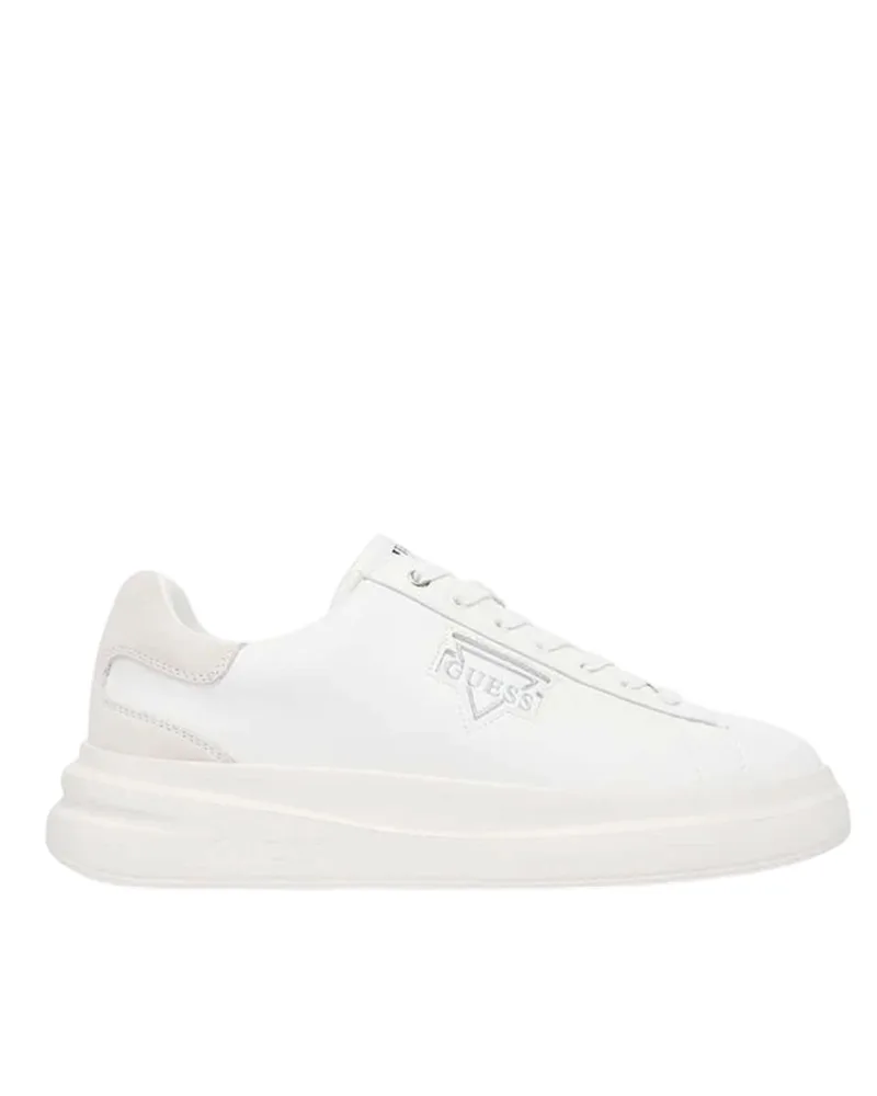 Guess Ανδρικό Δερμάτινο Παπούτσι Elban FMFLBANLEL12-White Λευκό