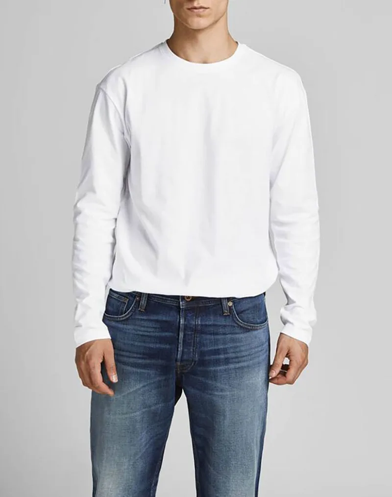 JACK&JONES ΜΠΛΟΥΖΑ JJENOA TEE O-NECK LS NOOS 12190128-WHITE White