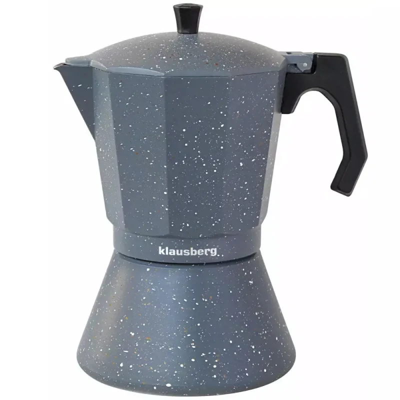 Καφετιέρα Espresso Xειρός Klausberg KB 7298, 12 φλιτζανιών, 600 ml, Επαγωγή, Γκρι