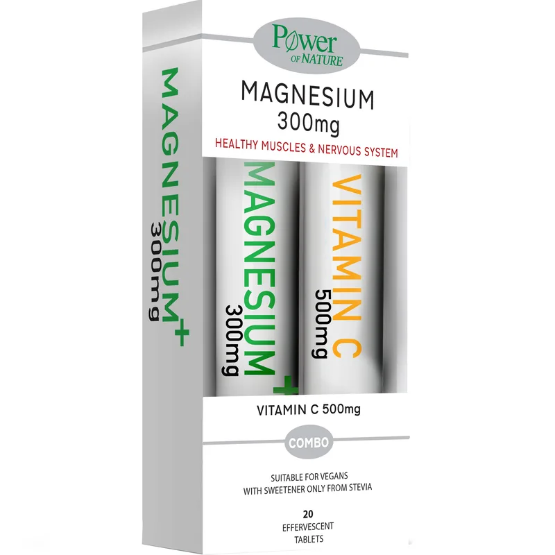 Power Health Promo Magnesium+ 300mg 20 Effer.tabs & Vitamin C 500mg 20 Effer.tabs