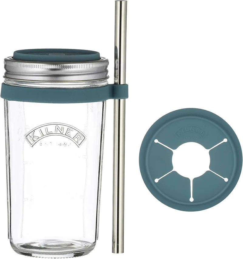 Kilner Γυάλινο Δοχείο Smoothie Με Καλαμάκι 500ml
