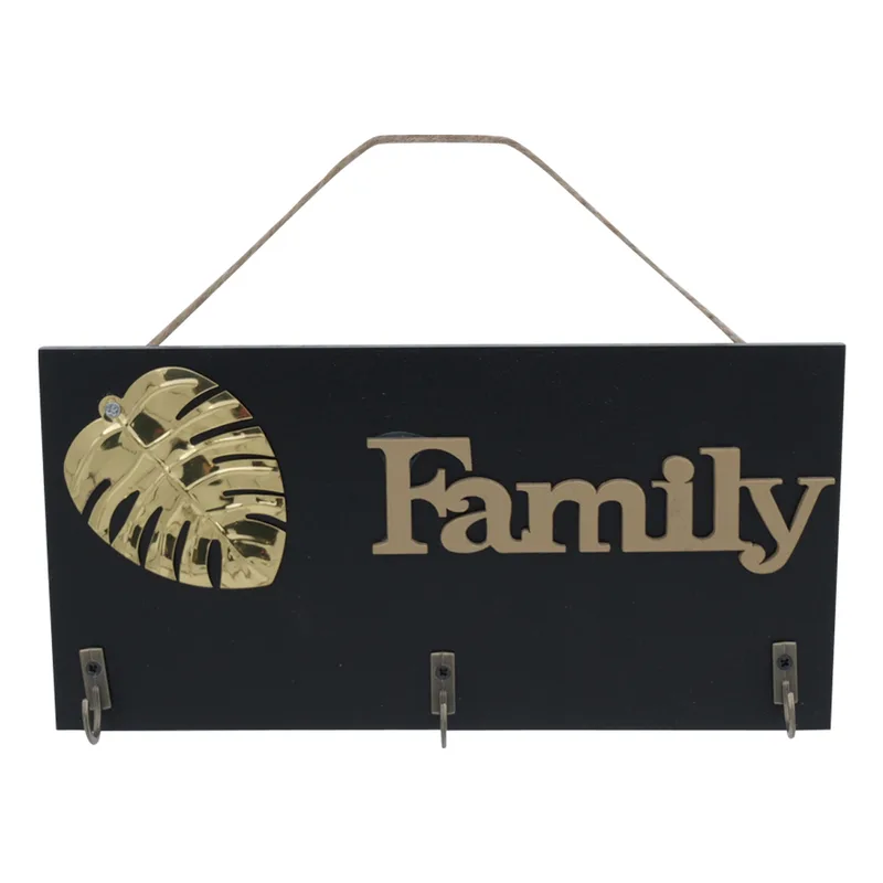 Ξύλινη Κρεμάστρα Τοίχου "Family" 3 Θέσεων 20x10cm