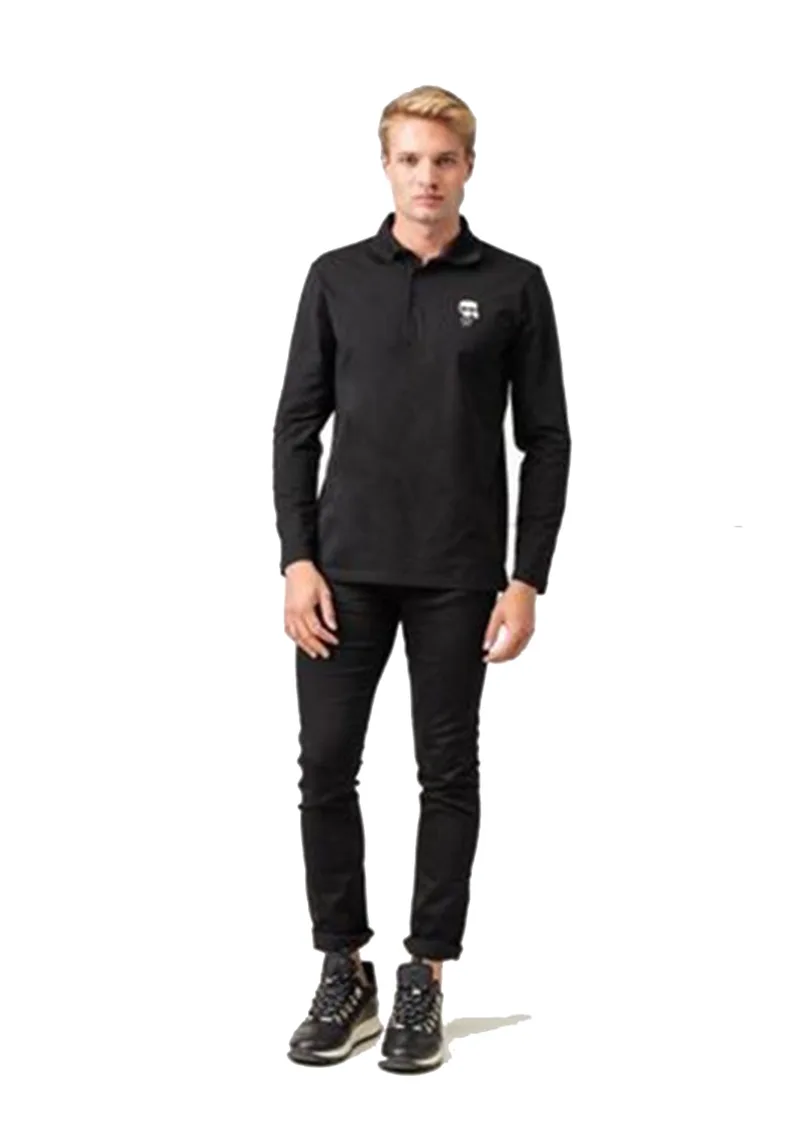 Ανδρική Polo Μπλούζα με KARL PACH στο στήθος - Black 990