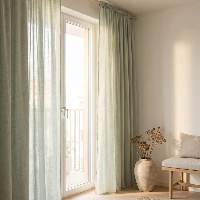 Κουρτίνα (140x270) Με Τρέσα Easy Home Harmonica Green