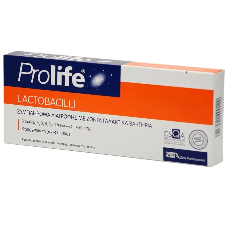 Prolife Lactobacilli Συμπλήρωμα Διατροφής με Προβιοτικά για την Αποκατάσταση της Εντερικής & Κολπικής Χλωρίδας 7Vialsx8ml