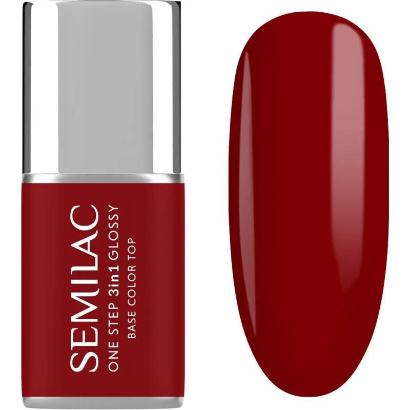 Semilac One Step 3in1 Glossy τζελ βερνίκι νυχιών απόχρωση 575 Dark Red 7 ml