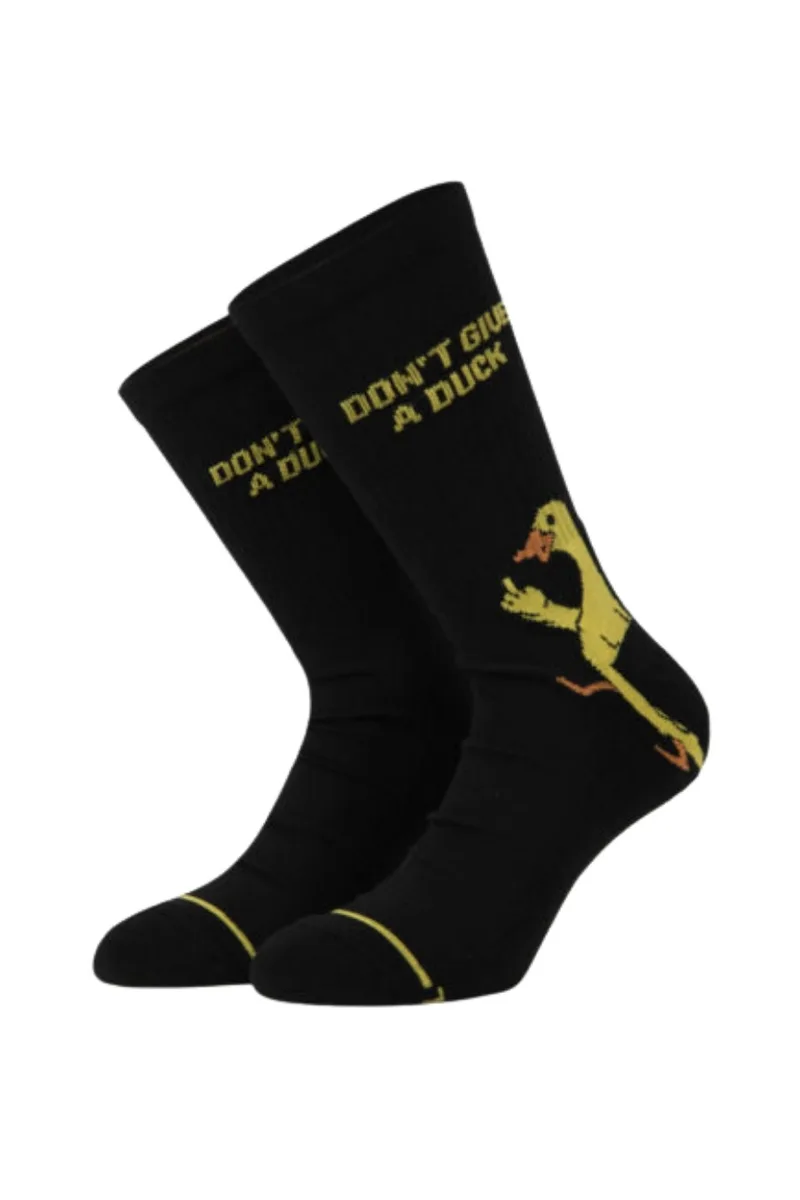 BEE UNUSUAL Unisex Don’t Give A Duck Κάλτσες - Μαύρο/Κίτρινο-AS-260123-BLACK