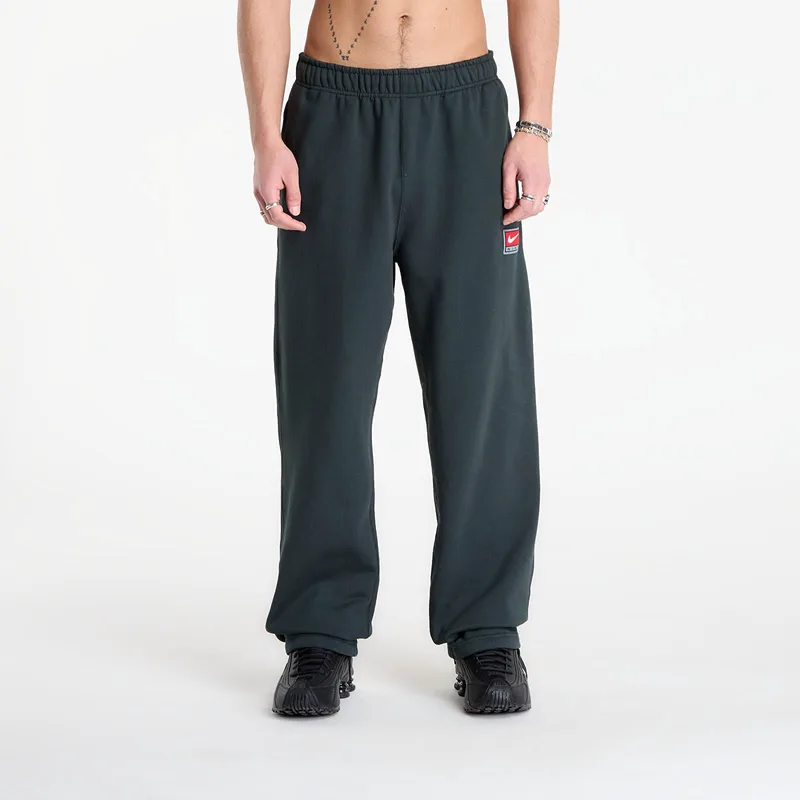 Φόρμα Nike Solo Swoosh Men's Fleece Open-Hem Pants Black Spruce/ White XL
