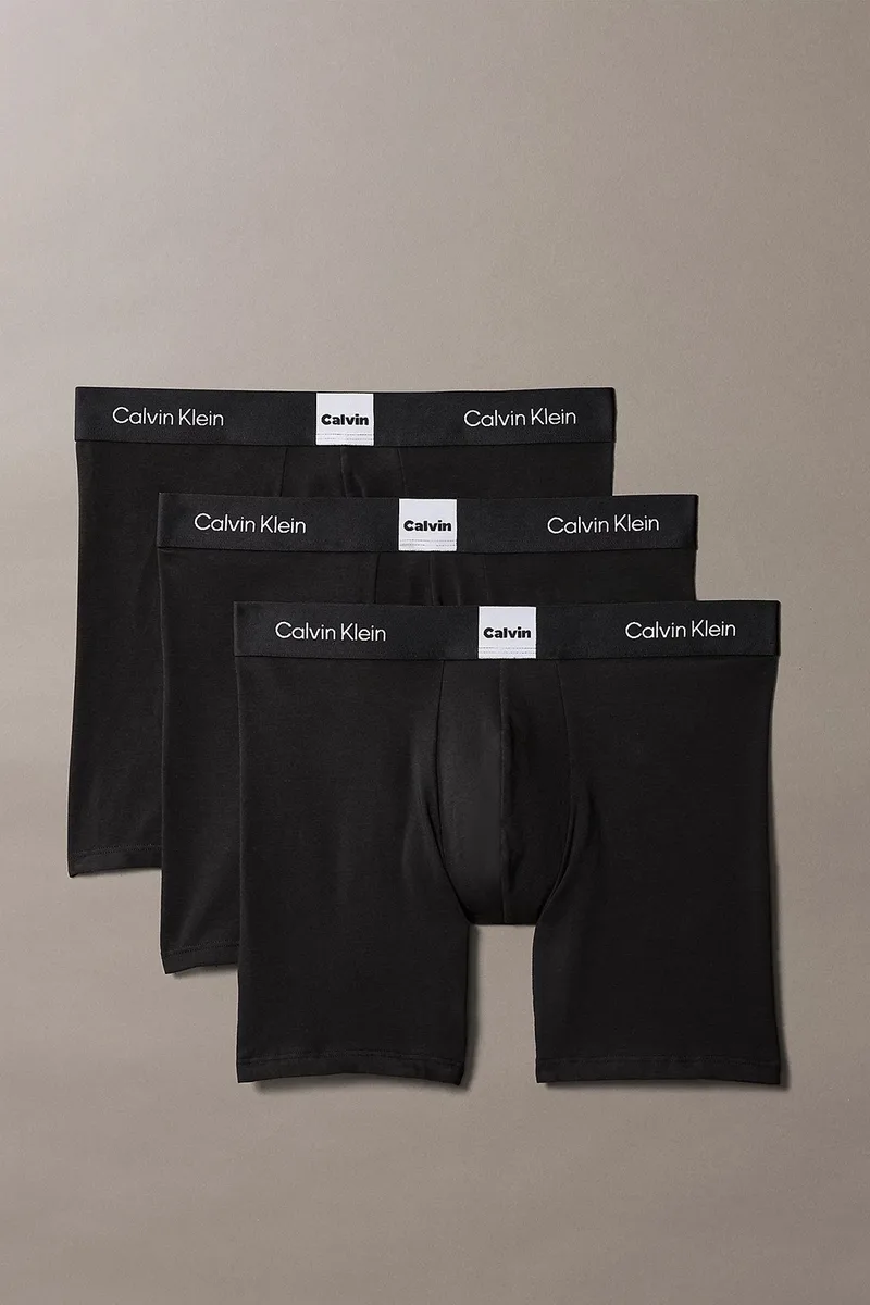 Calvin Klein Ανδρικά μποξεράκια με μακρύ πόδι Boxer Briefs Icon Logo Graphic (Συσκ. 3 τεμαχίων)-LV00NB4477-UB1
