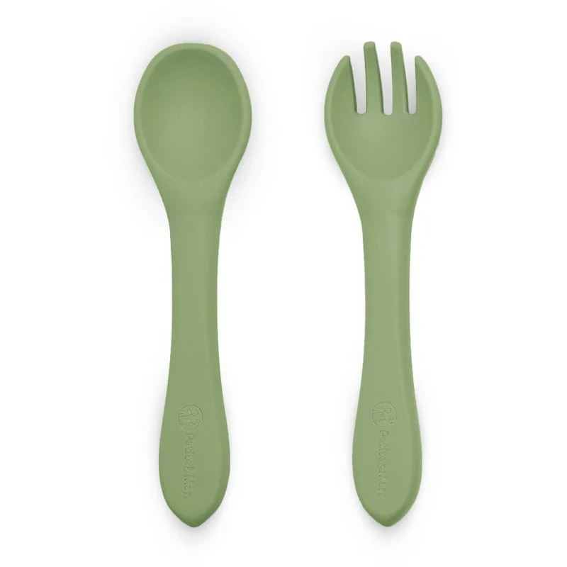 Petite&Mars Take&Match Silicone Cutlery μαχαιροπίρουνο Sweet Pea 6m+ 2 τμχ
