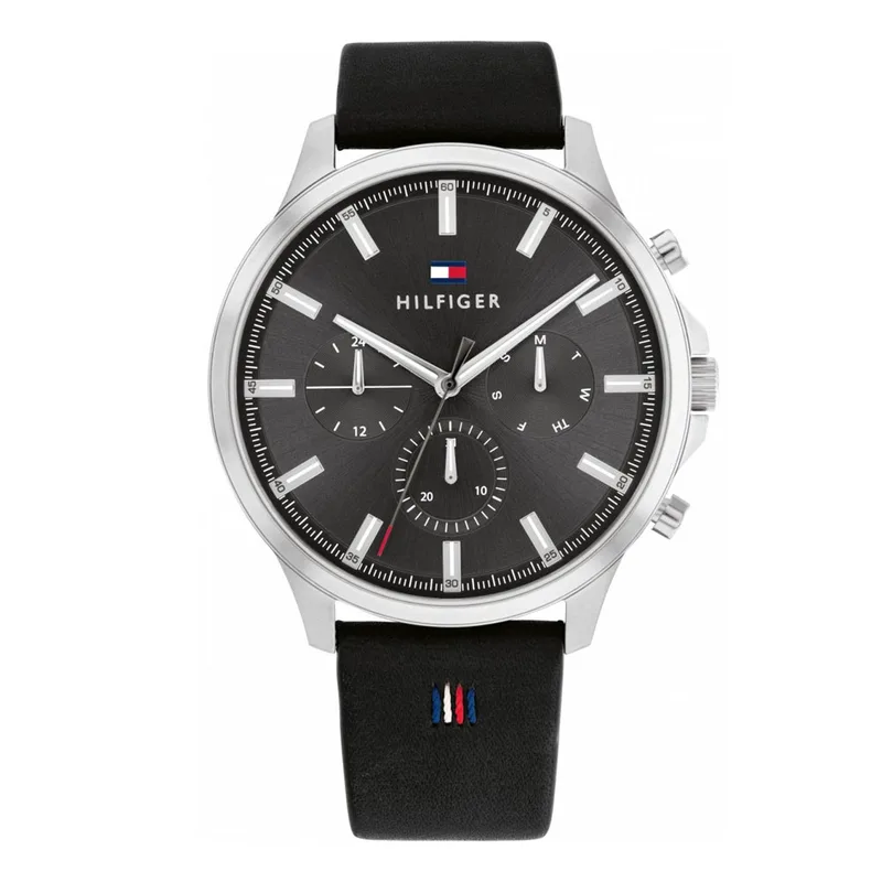 TOMMY HILFIGER Ryder Black Leather Strap 1710495