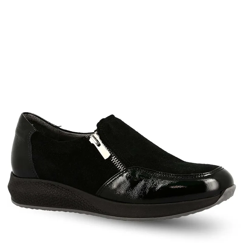 Γυναικεία Δερμάτινα Slip On Με Φερμουαρ Parex 12320001