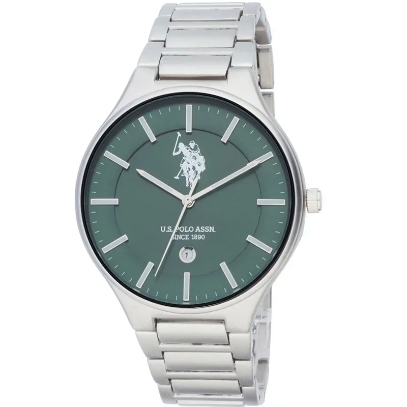 Ανδρικό ρολόι U.S. Polo Assn Jordan Silver Metallic Bracelet USP7182GR USP7182GR Ατσάλι