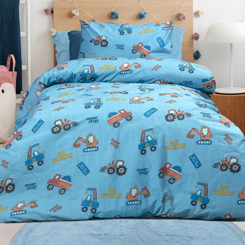 Παπλωματοθήκη Μονή Σετ 170x245 Beauty Home Factory 6216 Blue 170x245