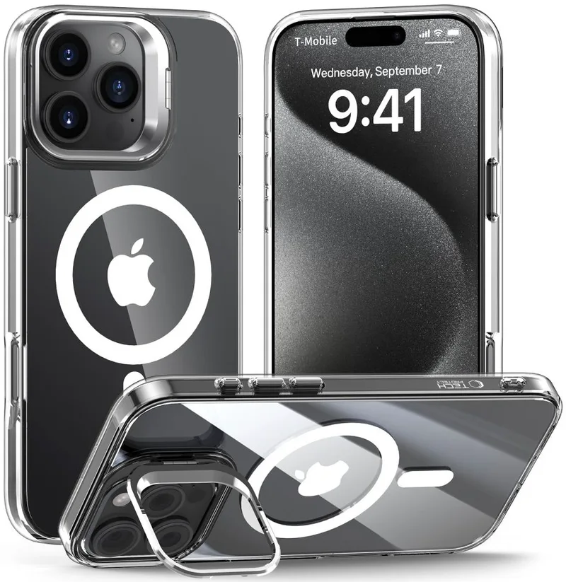 Θήκη Apple iPhone 16 Pro - Tech-Protect MagStand Σκληρή Διάφανη με MagSafe & KickStand - Clear (5906302375844)