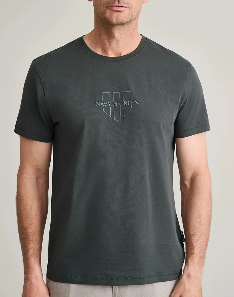 NAVY&GREEN ΜΠΛΟΥΖΑ ΛΑΙΜΟΚΟΨΗ 24TU.346/4R-DEEPEST GREEN DarkGreen