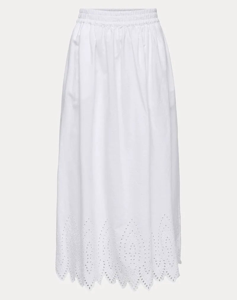 ONLY ONLTULUM EMB MAXI SKIRT WVN 15343177-Bright WhiteBRIGHTWHITEEMB White