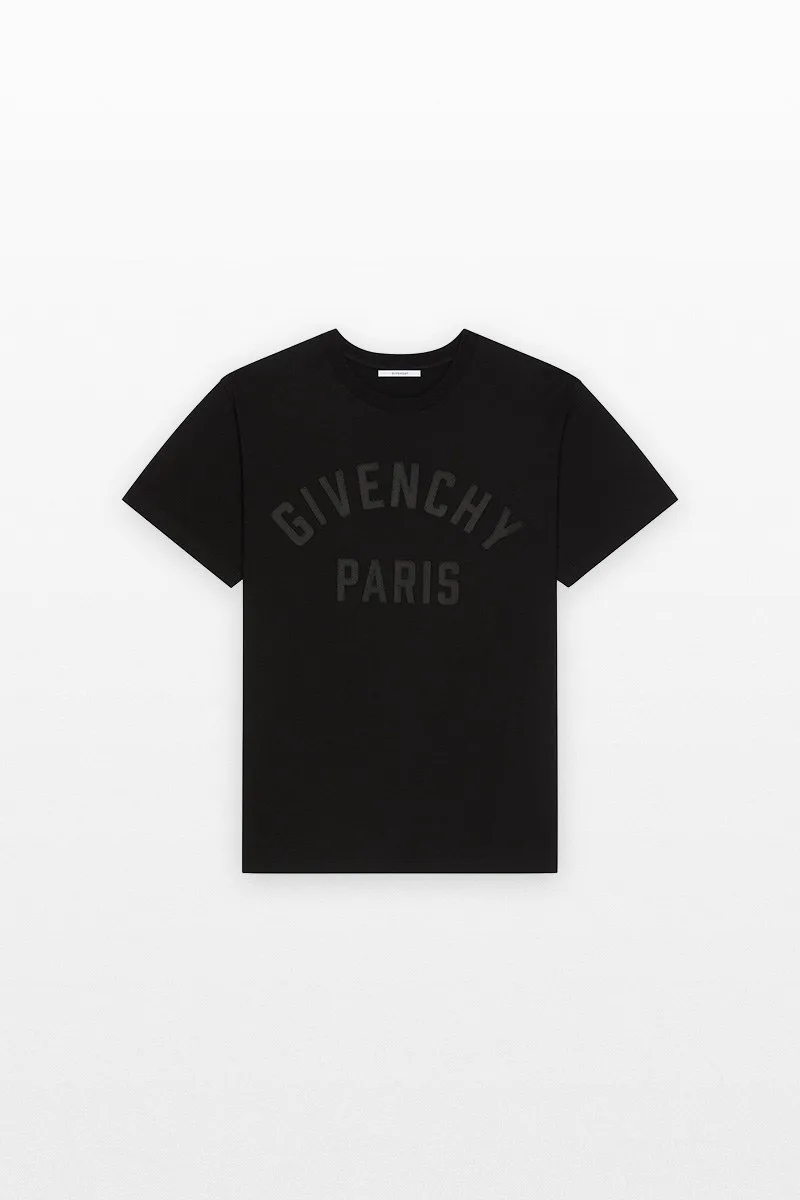 GIVENCHY Ανδρικό Μαύρο T-shirt With GIVENCHY Paris Embroidery