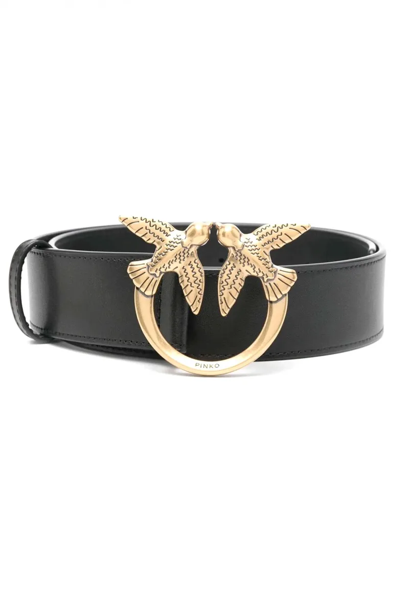 PINKO ΖΩΝΗ LOVE BERRY SIMPLY H4 BELT ΜΑΥΡΗ-ΧΡΥΣΗ ΑΓΚΡΑΦΑ