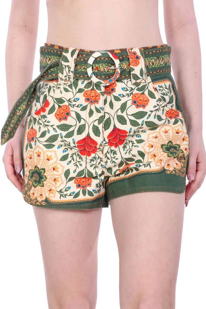 FARM RIO ΣΟΡΤΣΑΚΙ GARDEN TAPESTRY SAND FLORAL ΑΠΟΣΠΩΜΕΝΗ ΖΩΝΗ ΜΠΕΖ-ΠΡΑΣΙΝΟ