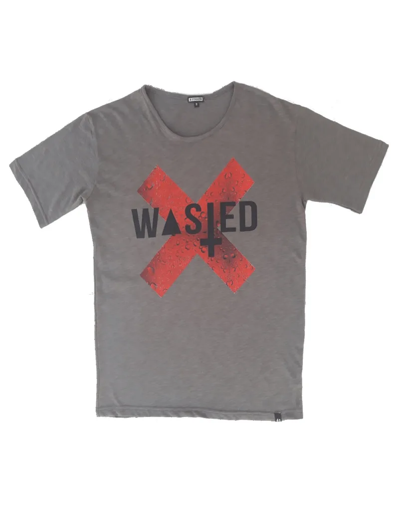 T-shirt με στάμπα σε χακί σκούρο χρώμα