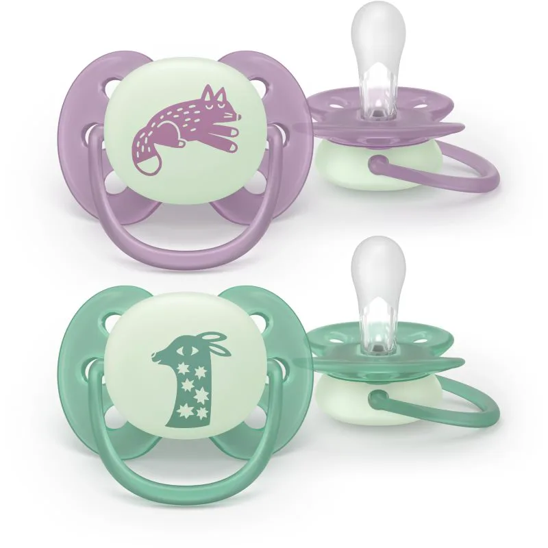 Philips Avent Ultrasoft Night SCF094/04 6-18m πιπίλα Neutral 2 τμχ