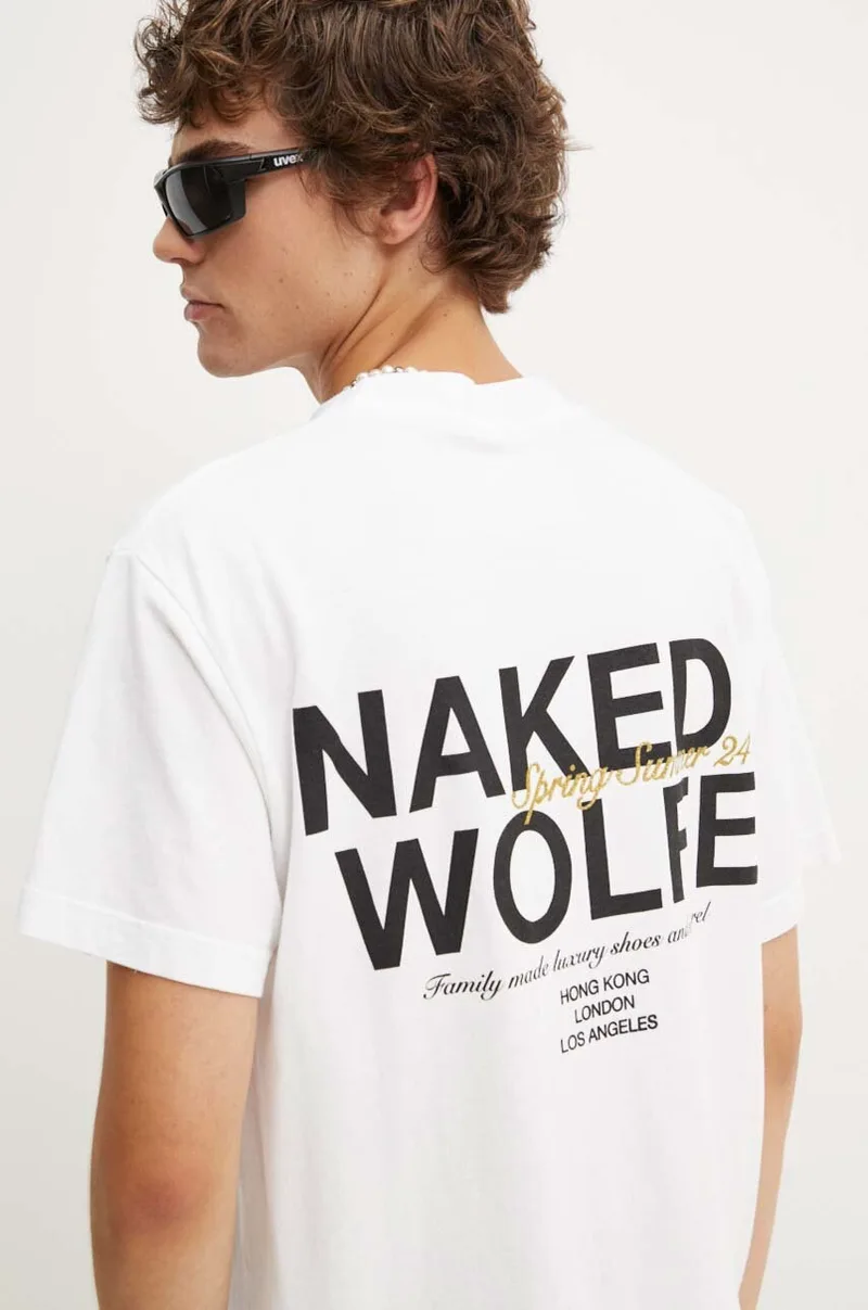 Βαμβακερό μπλουζάκι Naked Wolfe