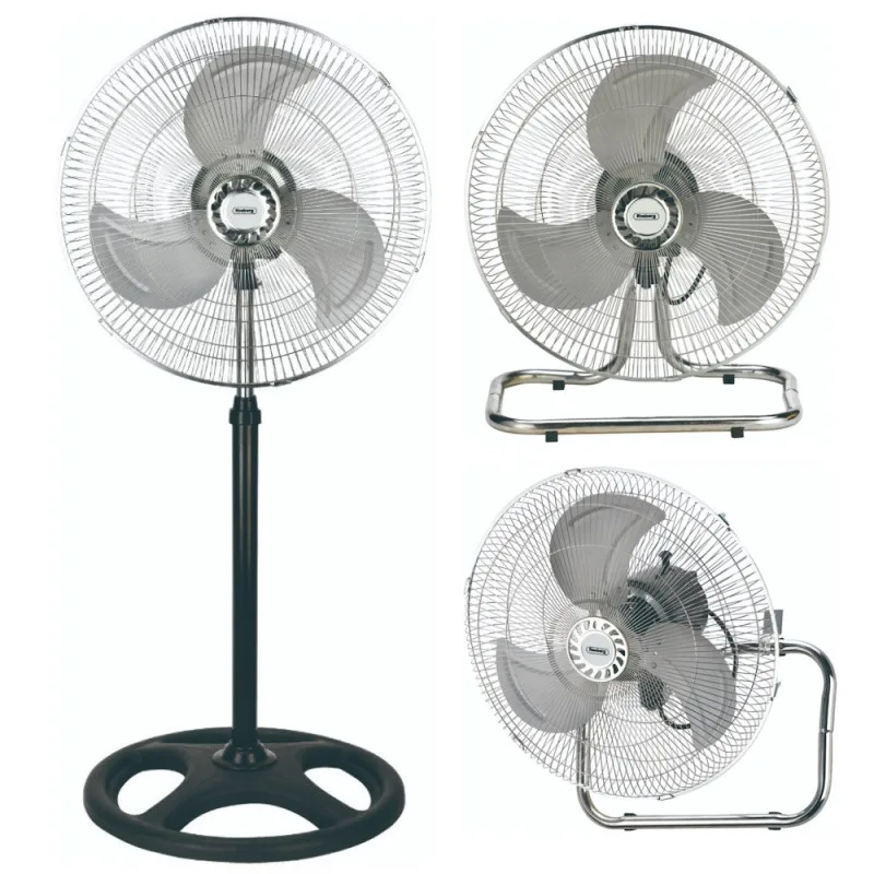 Ανεμιστήρας γενικής χρήσης Rosberg 3in1 R51760J18, 70W, 18", 3 στάδια, Επιτοίχια τοποθέτηση, Αθόρυβη λειτουργία, Χρώμιο/Μαύρο